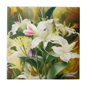 White Lilies in Bloom Fliese (Vorderseite)