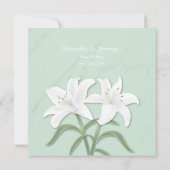 White Lilies & Miles Mint Probe Dinner Einladung (Rückseite)