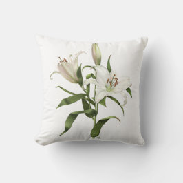 White Lilies Modernes botanisches Kunstdesign Kissen