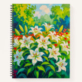 White Lilies Notebook Notizblock (Vorderseite)