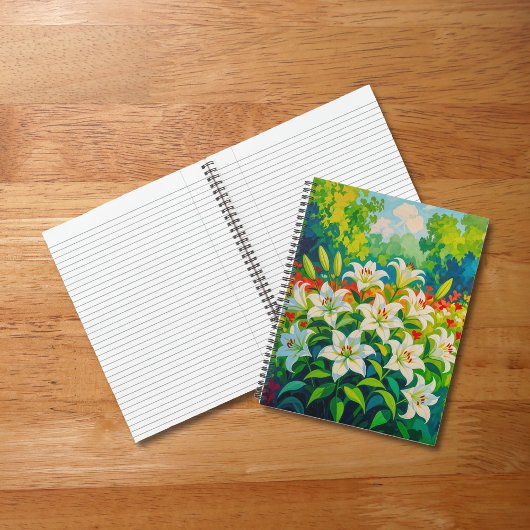 White Lilies Notebook Notizblock