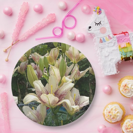 White Lilies Pappteller (Party)