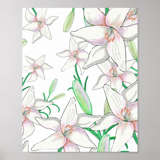 White Lilies Poster (Vorne)
