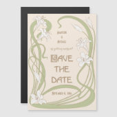 White Lilies Save the Date Magneteinladung (Vorne/Hinten)