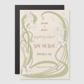 White Lilies Save the Date Magneteinladung (Vorne/Hinten)