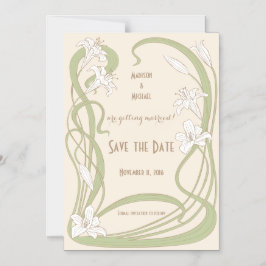 White Lilies Save the Date Magneteinladung