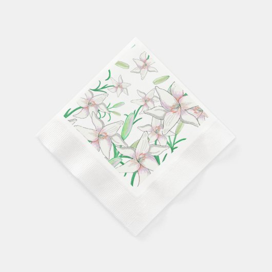 White Lilies Serviette (Ecke)