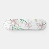 White Lilies Skateboard (Horizontal)