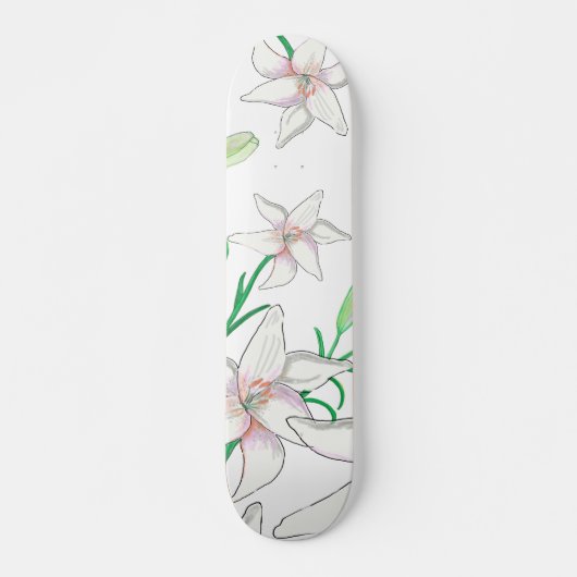 White Lilies Skateboard (Vorne)