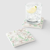 White Lilies Steinuntersetzer (Seitenansicht)