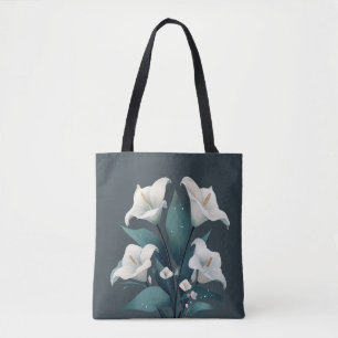 White Lilies Tote Bag Tasche