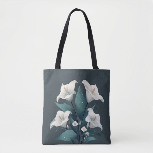 White Lilies Tote Bag Tasche (Vorderseite)