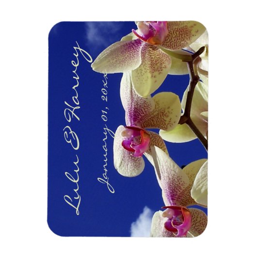 White Lilies und Sky Personal Wedding Magnet (Vertikal)