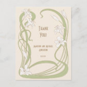 White Lilies Vielen Dank Postkarte (Vorderseite)