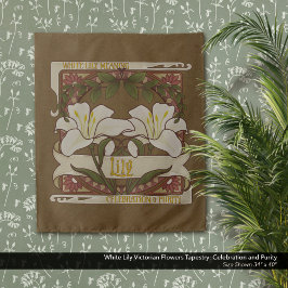 White Lilies Vintage Blume Feiern Reinheit Wandteppich