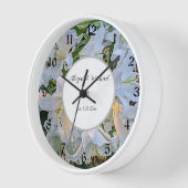 White Lilies Wedding Couple Names Floral Uhr (Winkel)