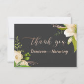 White Lilies Wedding Dankeskarte (Vorderseite)