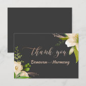White Lilies Wedding Dankeskarte (Vorne/Hinten)