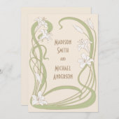 White Lilies Wedding Einladung (Vorne/Hinten)