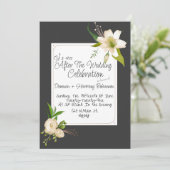 White Lilies Wedding Einladung (Stehend Vorderseite)