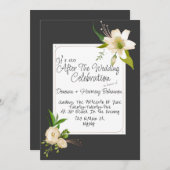 White Lilies Wedding Einladung (Vorne/Hinten)