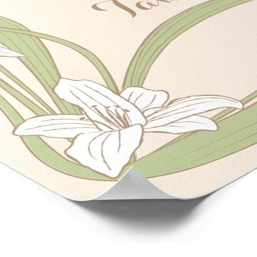 White Lilies Wedding Gift Table Poster (Ecke)