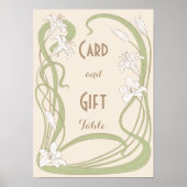 White Lilies Wedding Gift Table Poster (Vorne)