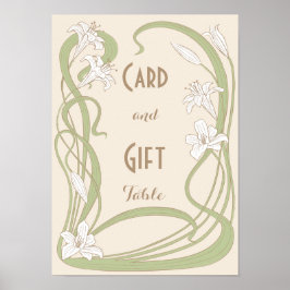 White Lilies Wedding Gift Table Poster