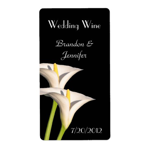 White Lilies Wedding Mini Wine Labels (Vorne)