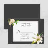 White Lilies Wedding RSVP Karte (Vorne/Hinten)