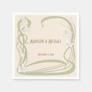 White Lilies Wedding Serviette