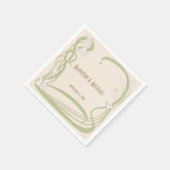 White Lilies Wedding Serviette (Ecke)