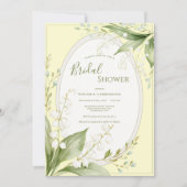 White Lillies of the Valley Yellow Bridal  Einladung (Vorderseite)