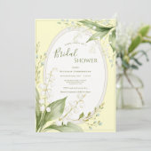 White Lillies of the Valley Yellow Bridal  Einladung (Stehend Vorderseite)