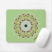 White Lily 16 Point Star Kaleidoscope Mousepad (Mit Mouse)