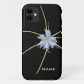 White Lily auf Black iPhone Case (Rückseite)