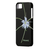 White Lily auf Black iPhone Case (Rückseite Links)