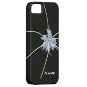 White Lily auf Black iPhone Case (Rückseite/rechts)