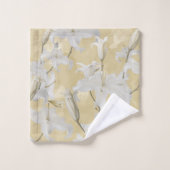 White Lily Blossom Glam 3a Badhandtuch Set (Waschlappen)