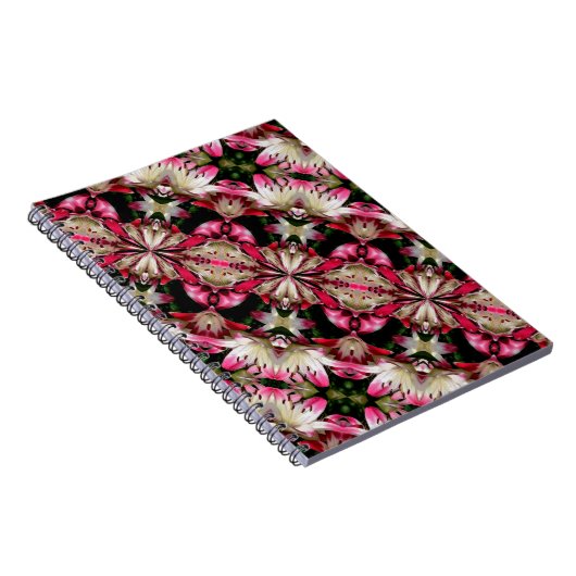 White Lily Blume Abstrakt Art Notebook Notizblock (Rechte Seite)