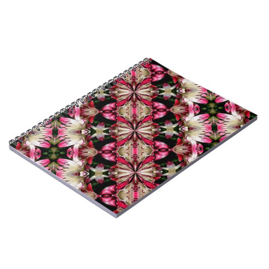 White Lily Blume Abstrakt Art Notebook Notizblock (Linke Seite)