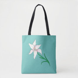 White Lily Blume Minze Green Tasche