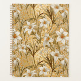 White Lily Chiyogami Planner Planer
