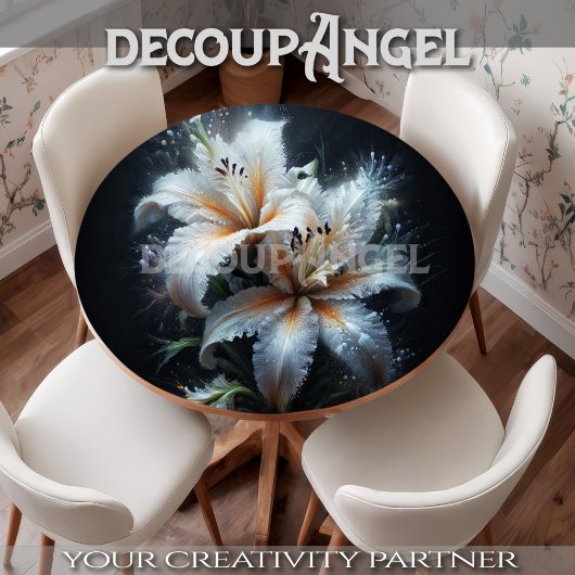White Lily Duo Decoupage Seidenpapier