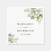 White Lily Elegante Hochzeit mit floralen Watercol Serviette (Vorderseite)
