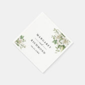 White Lily Elegante Hochzeit mit floralen Watercol Serviette (Ecke)