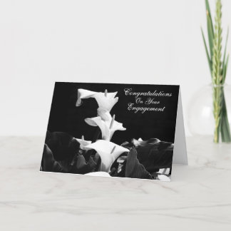 White Lily Engagement Card Karte