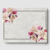 White Lily Floral Marble Wedding Gästebuch (Rückseite)