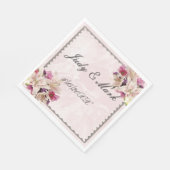 White Lily Floral Pink Marmor Hochzeitspapier Napk Serviette (Ecke)