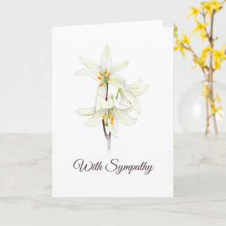 White Lily Floral Sympathy Card Karte